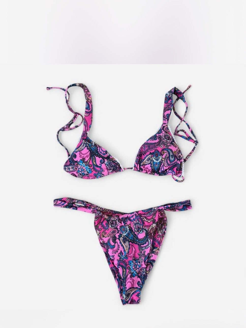 Women’s Pink Paisley Triangle Bikini - XL - NWOT
